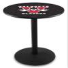 Holland Bar Stool Co. L214-36" Black Wrinkle Valdosta State Pub Table with 36" Dia. top view 1