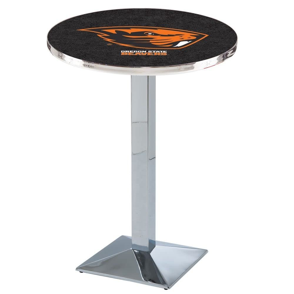 Holland Bar Stool Co. L217-36" Chrome Oregon State Pub Table with 36" Dia. top