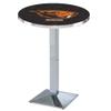 Holland Bar Stool Co. L217-36" Chrome Oregon State Pub Table with 36" Dia. top view 1