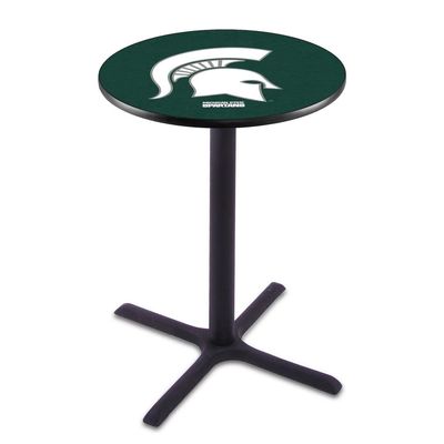 Holland Bar Stool Co. L211-36" Black Wrinkle Michigan State Pub Table with 36" Dia. top