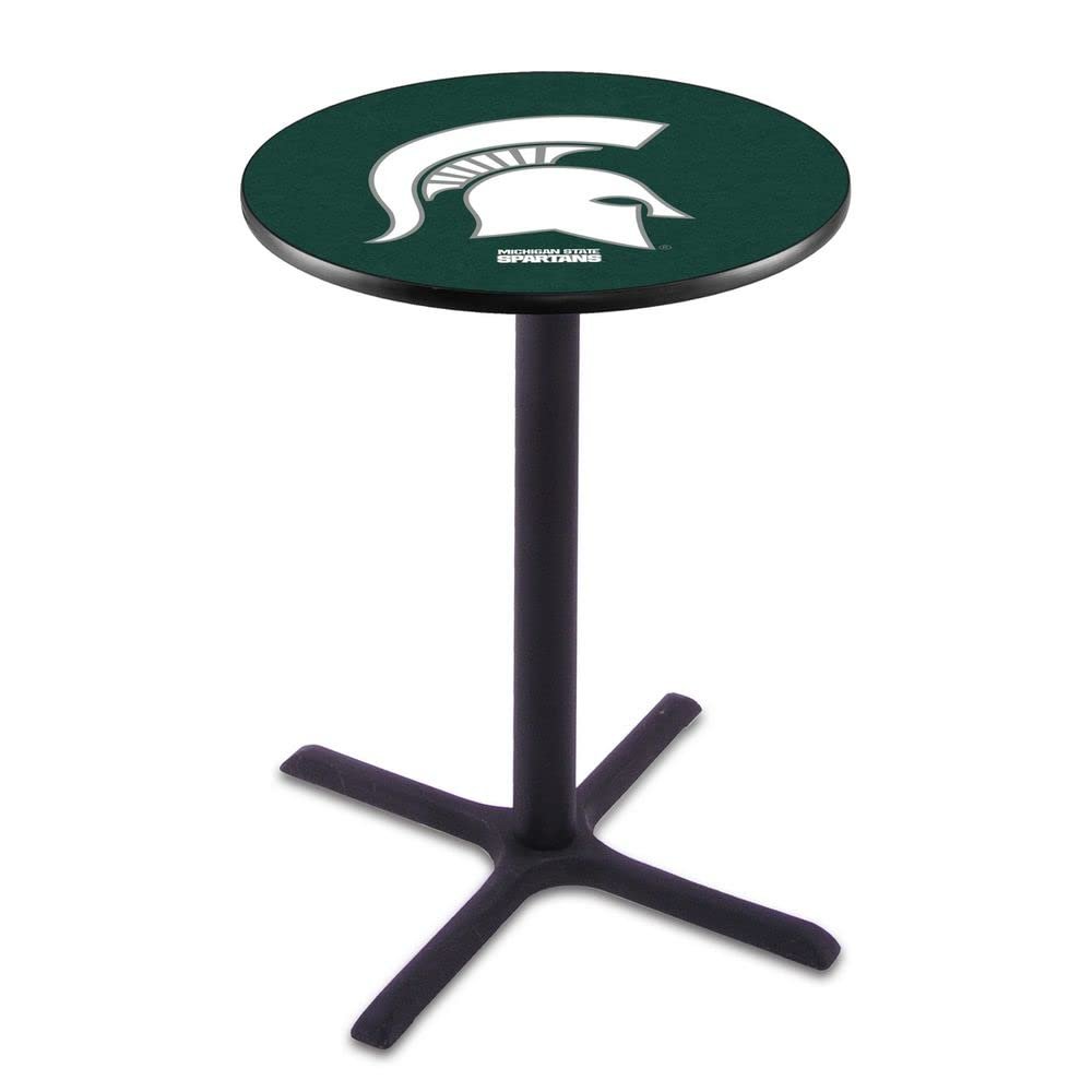 Holland Bar Stool Co. L211-36" Black Wrinkle Michigan State Pub Table with 36" Dia. top