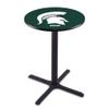 Holland Bar Stool Co. L211-36" Black Wrinkle Michigan State Pub Table with 36" Dia. top view 1