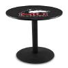 Holland Bar Stool Co. L214-42" Black Wrinkle Northern Illinois Pub Table with 36" Dia. top view 1