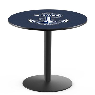 Holland Bar Stool Co. L214-36" Black Wrinkle US Naval Academy (Navy) Pub Table with 36" Dia. top