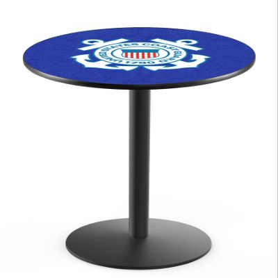 Holland Bar Stool Co. L214-36" Black Wrinkle U.S. Coast Guard Pub Table with 36" Dia. top