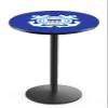Holland Bar Stool Co. L214-36" Black Wrinkle U.S. Coast Guard Pub Table with 36" Dia. top view 1