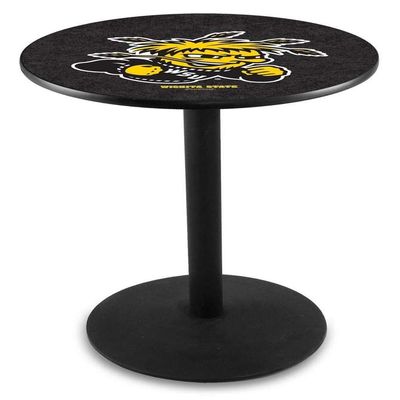 Holland Bar Stool Co. L214-36" Black Wrinkle Wichita State Pub Table with 36" Dia. top