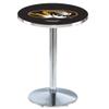 Holland Bar Stool Co. L214-42" Chrome Missouri Pub Table with 36" Dia. top view 1