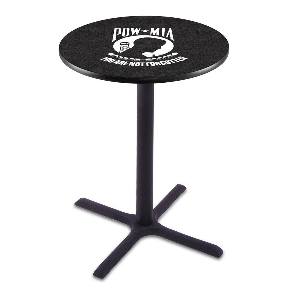 Holland Bar Stool Co. L211-36" Black Wrinkle POW/MIA Pub Table with 36" Dia. top