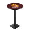 Holland Bar Stool Co. L217-42" Black Wrinkle Arizona State Pub Table with Sparky Logo with 36" Dia. top view 1