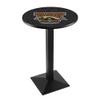 Holland Bar Stool Co. L217-42" Black Wrinkle Western Michigan Pub Table with 36" Dia. top view 1