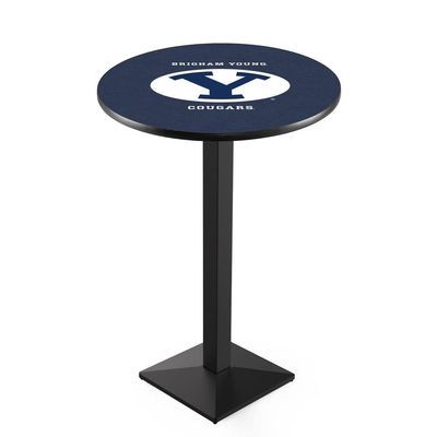 Holland Bar Stool Co. L217-42" Black Wrinkle Brigham Young Pub Table with 36" Dia. top