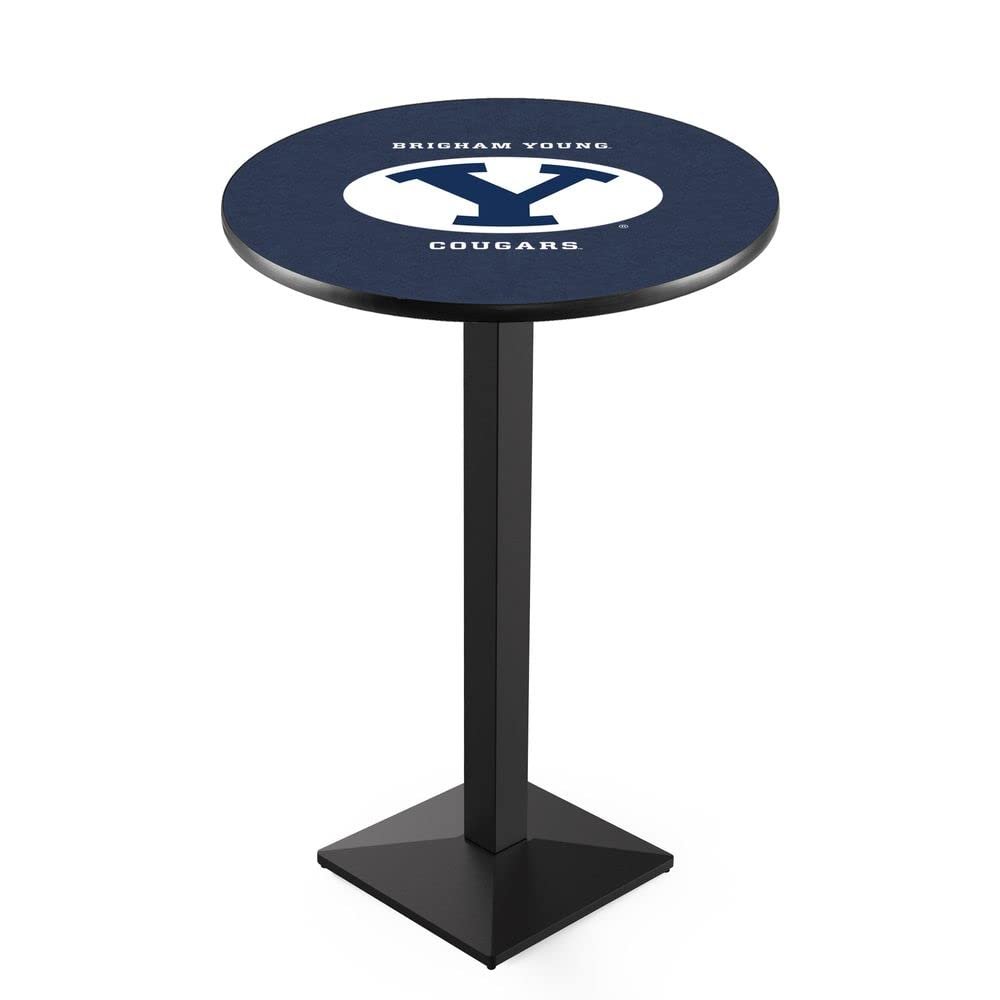 Holland Bar Stool Co. L217-42" Black Wrinkle Brigham Young Pub Table with 36" Dia. top