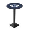 Holland Bar Stool Co. L217-42" Black Wrinkle Brigham Young Pub Table with 36" Dia. top view 1