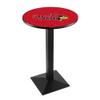 Holland Bar Stool Co. L217-42" Black Wrinkle Illinois State Pub Table with 36" Dia. top view 1