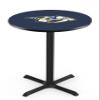 Holland Bar Stool Co. L211-42" Black Wrinkle Nashville Predators Pub Table with 36" Dia. top view 1