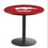 Holland Bar Stool Co. L214-36" Black Wrinkle Arkansas Pub Table with 36" Dia. top view 1
