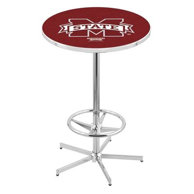 Holland Bar Stool Co. L216-42" Chrome Mississippi State Pub Table with 36" Dia. top