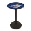 Holland Bar Stool Co. L214-42" Black Wrinkle Montana State Pub Table with 36" Dia. top view 1