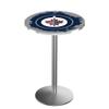 Holland Bar Stool Co. L214-36" Stainless Steel Winnipeg Jets Pub Table with 36" Dia. top view 1