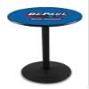 Holland Bar Stool Co. L214-42" Black Wrinkle DePaul Pub Table with 36" Dia. top view 1