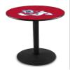 Holland Bar Stool Co. L214-36" Black Wrinkle Fresno State Pub Table with 36" Dia. top view 1