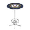 Holland Bar Stool Co. L216-42" Chrome U.S. Navy Pub Table with 36" Dia. top view 1