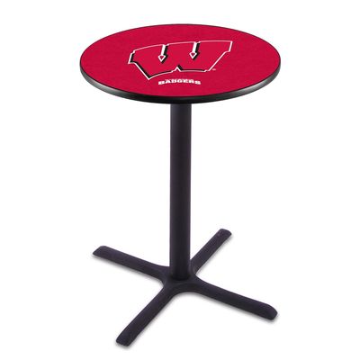 Holland Bar Stool Co. L211-36" Black Wrinkle Wisconsin W Pub Table with 36" Dia. top