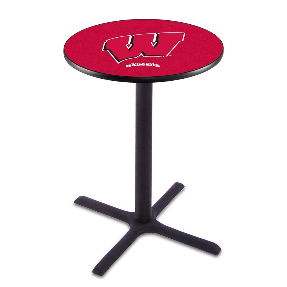 Holland Bar Stool Co. L211-36" Black Wrinkle Wisconsin W Pub Table with 36" Dia. top