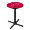 Holland Bar Stool Co. L211-36" Black Wrinkle Wisconsin W Pub Table with 36" Dia. top view 1