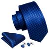Barry.Wang Plaid Ties Check Mens Necktie Set with Handkerchief Cufflinks Classic Stripe view 2