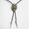 JEAN'S FRIEND Initial Letter M Western Wedding Bolo Tie Leather Necklace (Letter M) view 2