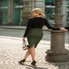 Hybrid & Company Women's Premium Nylon Ponte Stretch High Waist Pencil Suit Skirt Below Knee KSK45002 1073T Olive S view 3