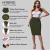 Hybrid & Company Women's Premium Nylon Ponte Stretch High Waist Pencil Suit Skirt Below Knee KSK45002 1073T Olive S view 4