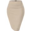 Hybrid & Company Women's Premium Nylon Ponte Stretch High Waist Pencil Suit Skirt Below Knee KSK45002 1073T NW Stone 2X view 1