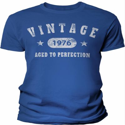 1976 Birthday Shirt for Men - Vintage Stars 1976 Aged to Perfection - 50th Birthday Gift - F/Royal-4X