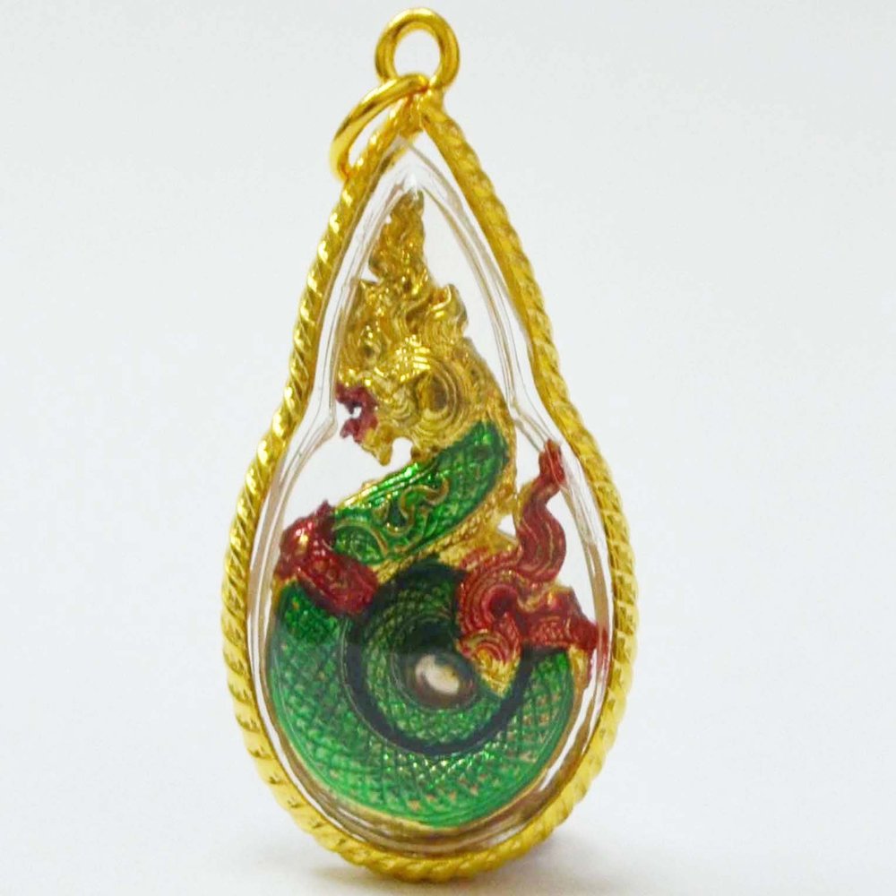 Thai Amulets Pendant Naga Serpent Powerful Wealth Lucky for Life