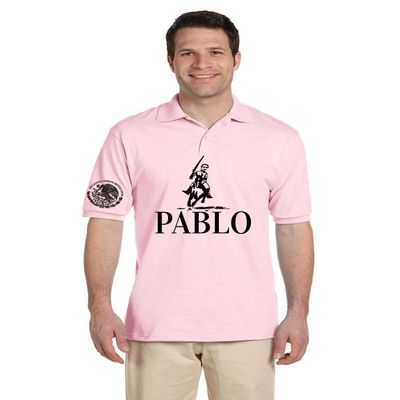 ALLNTRENDS Men's Polo Shirt Pablo Unidos Mexicanos Cool Tee (2XL, Classic Pink)