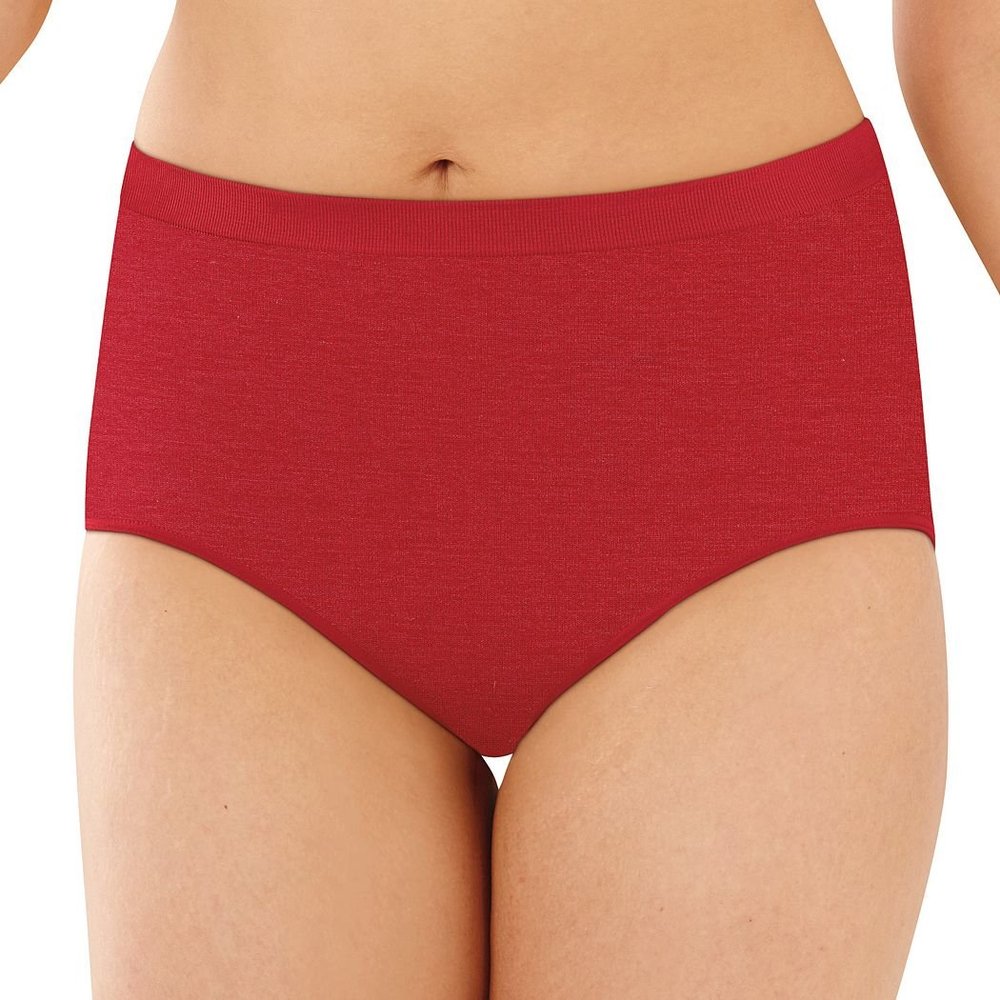 Bali Microfiber Soft Seamless Comfort Briefs Red 6/7