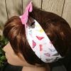 Wired Headband Dolly Bow Breast Cancer Awareness Whimsical Bras And Panties Print Wired Dolly bow Rockabilly Wire Scarf Headband view 2