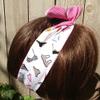 Wired Headband Dolly Bow Breast Cancer Awareness Whimsical Bras And Panties Print Wired Dolly bow Rockabilly Wire Scarf Headband view 3