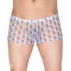 JAXFSTK Men's Checker Boxer Underwear Gay Cut Square Pants Male Bluge Pouch Trunk Bodywear Light Blue XL view 1