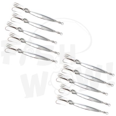 10pcs 1oz Diamond Jig Chrome jigs with a Treble Hook - Fish WOW!
