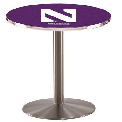 Holland Bar Stool Co. L214-42" Stainless Steel Northwestern Pub Table with 36" Dia. top