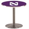 Holland Bar Stool Co. L214-42" Stainless Steel Northwestern Pub Table with 36" Dia. top view 1