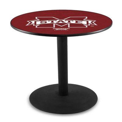 Holland Bar Stool Co. L214-42" Black Wrinkle Mississippi State Pub Table with 36" Dia. top