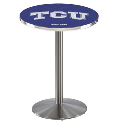 Holland Bar Stool Co. L214-42" Stainless Steel TCU Pub Table with 36" Dia. top