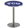 Holland Bar Stool Co. L214-42" Stainless Steel TCU Pub Table with 36" Dia. top view 1