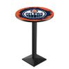 Holland Bar Stool Co. L217-36" Black Wrinkle Edmonton Oilers Pub Table with 36" Dia. top view 1
