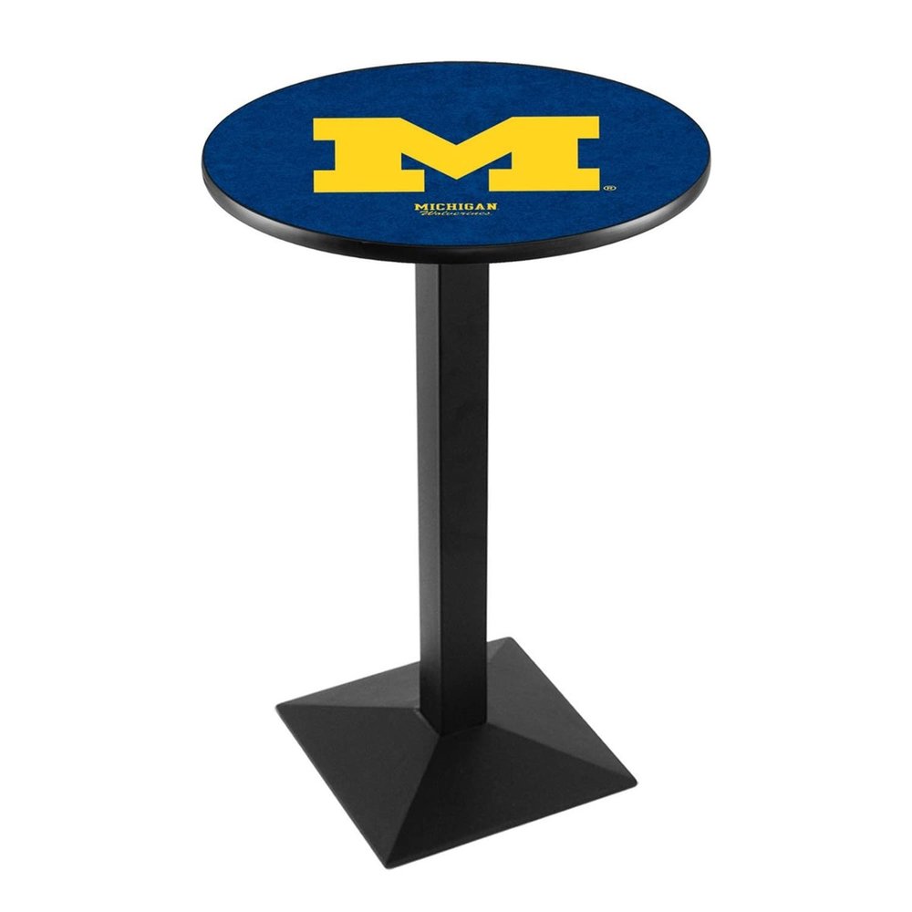 Holland Bar Stool Co. L217-42" Black Wrinkle Michigan Pub Table with 36" Dia. top